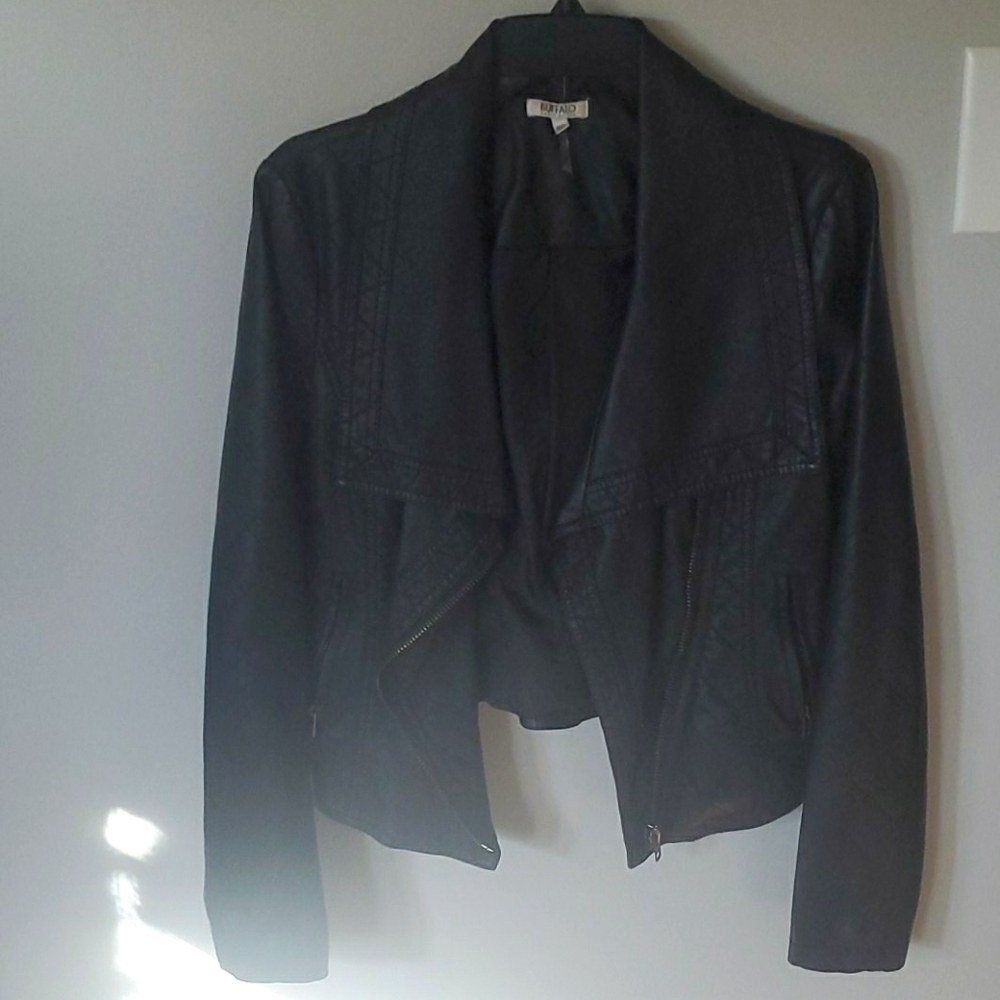 Faux leather moto jacket